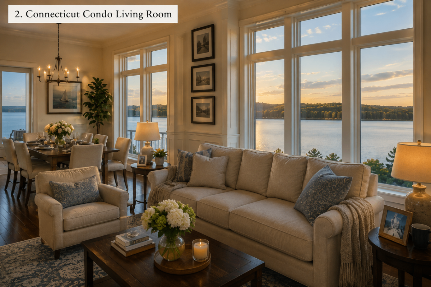A quiet reading corner with soft lamps